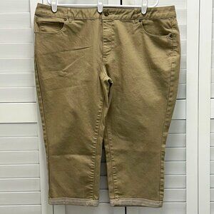 Coldwater Creek Natural Fit Dark Khaki Capris Size 20